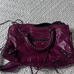 Balenciaga burgundy  city bag